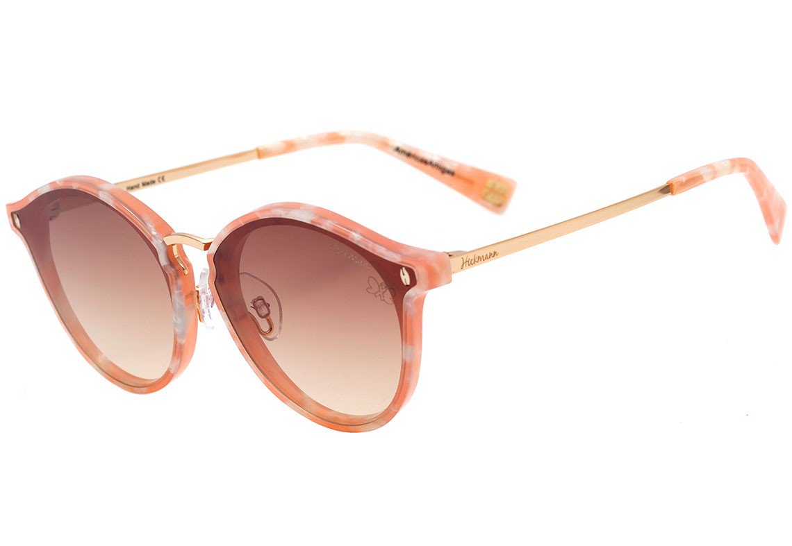 Óculos de Sol Hickmann Hi 9066 Américas Amigas G23 Rosa/ Marrom Degradê - 49 mm