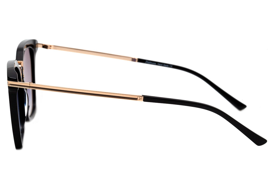 Hickmann Hi 9075 A02 Preto E Dourado Brilho/ Roxo Degradê Espelhado - 54 mm