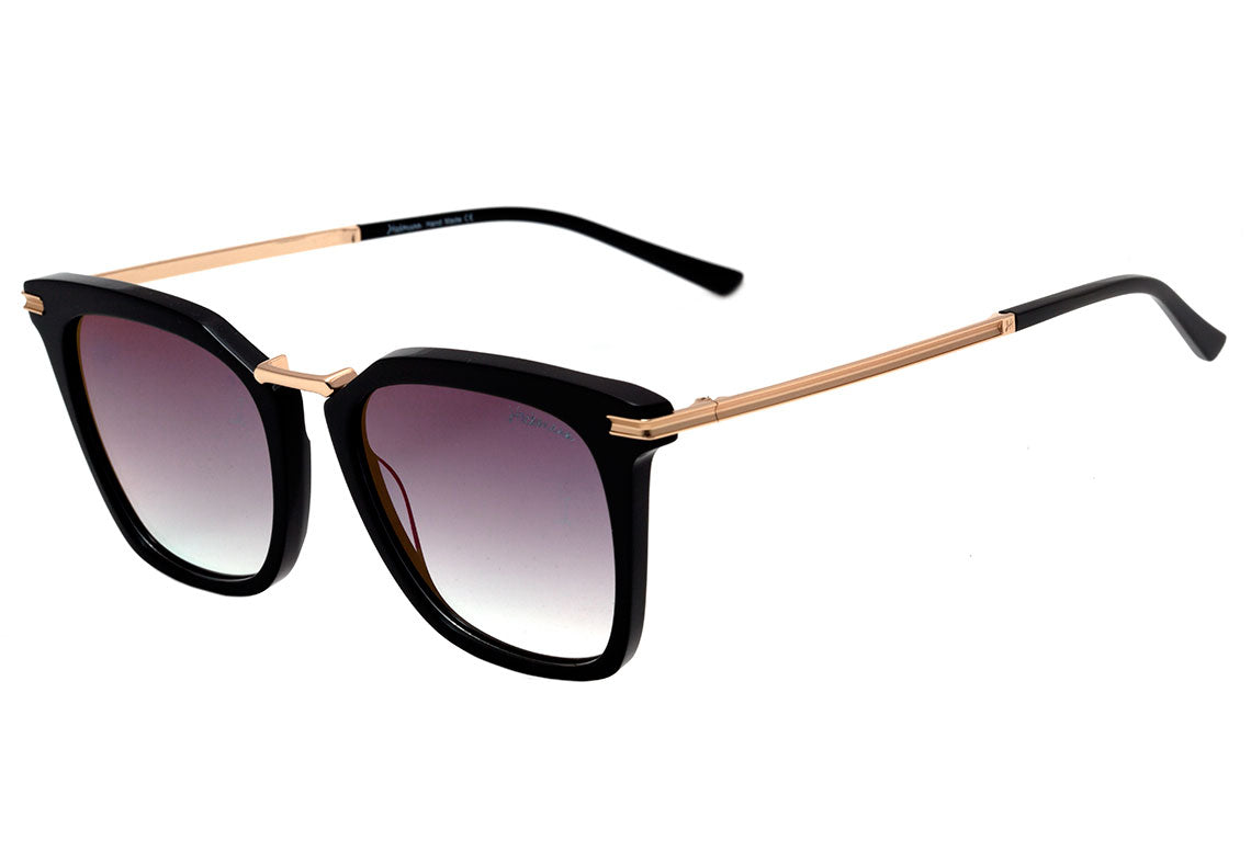 Hickmann Hi 9075 A02 Preto E Dourado Brilho/ Roxo Degradê Espelhado - 54 mm