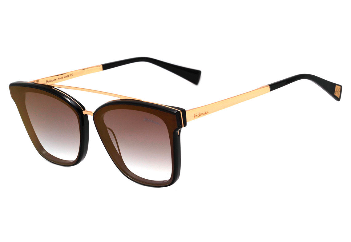 Hickmann HI 9081 A01 Preto Brilho / Rosê Espelhado Degradê - 66 mm - Sol