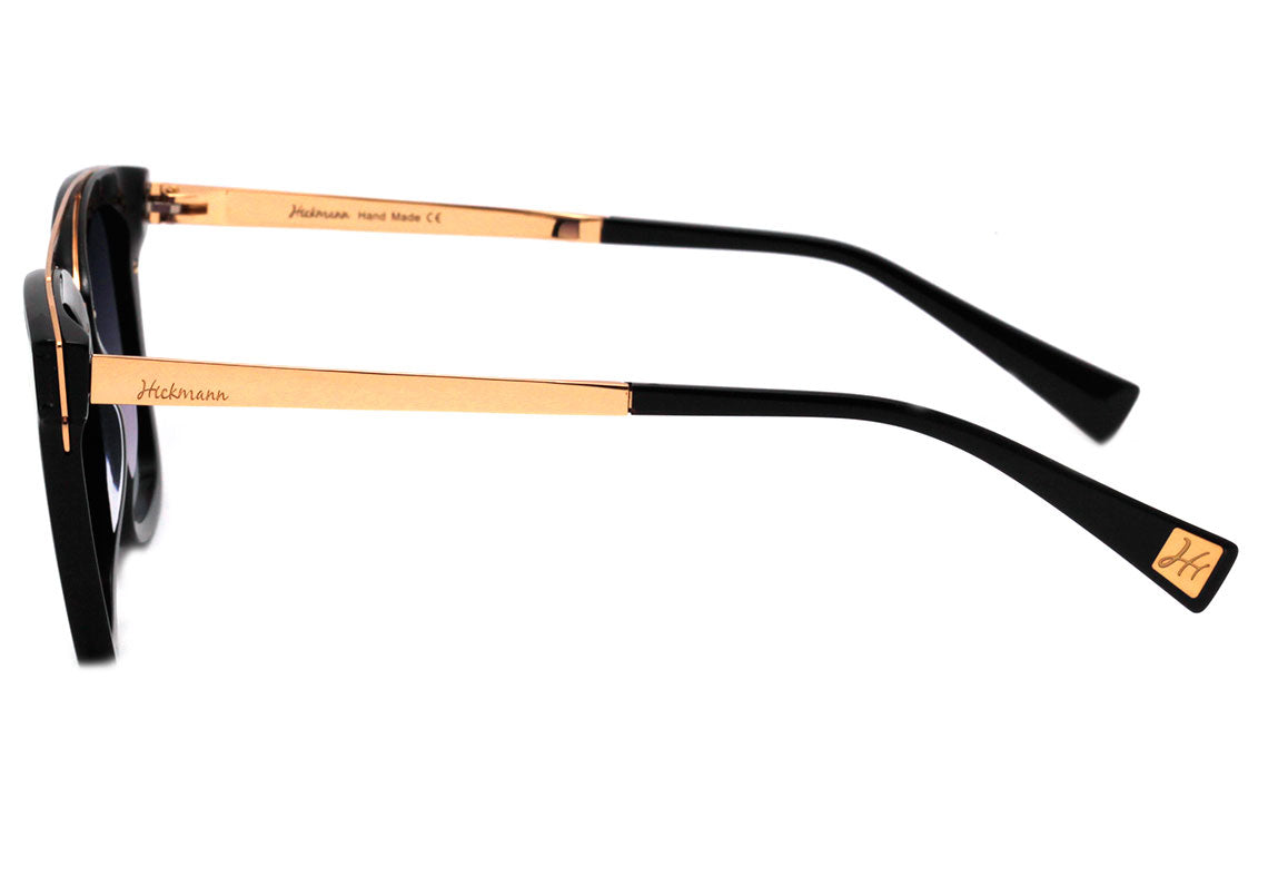 Hickmann HI 9081 A01 Preto Brilho / Rosê Espelhado Degradê - 66 mm - Sol