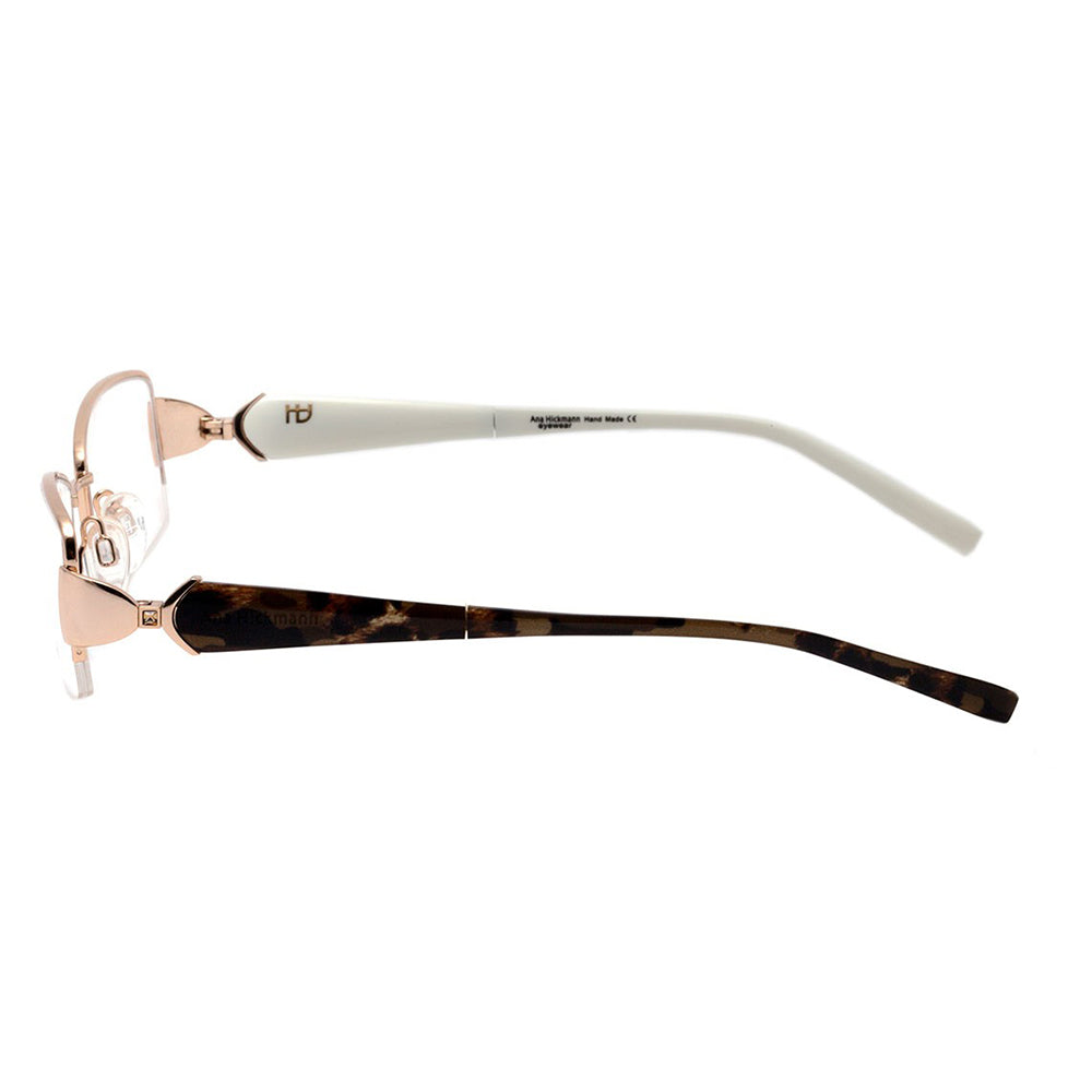 Ana Hickmann AH 1215 04C Dourado e Branco Brilho - Lente 5,1 cm  - Grau