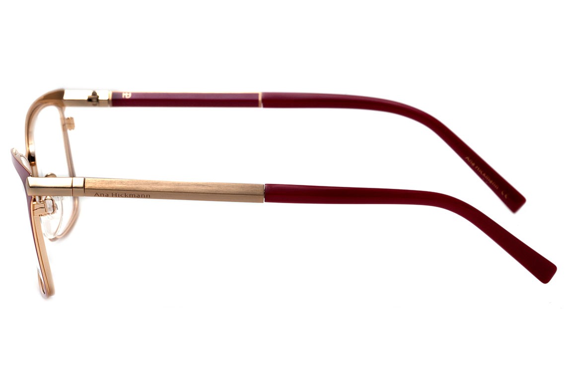 Ana Hickmann AH 1329 07B Vermelho e Dourado Brilho - Lente 5,2 cm  - Grau