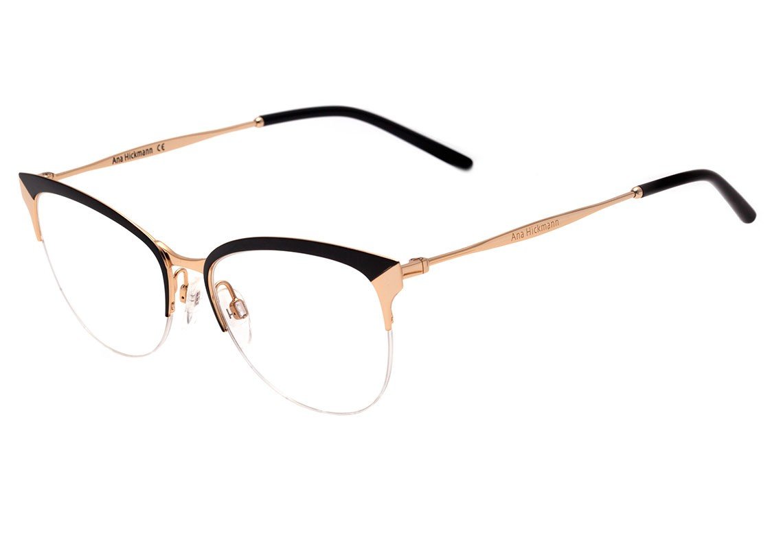 Ana Hickmann AH 1352 04A Vermelho Mesclado e Dourado Brilho - Lente 5,4 cm 04D Preto Mesclado E Dourado Brilho Lente 5,4 Cm