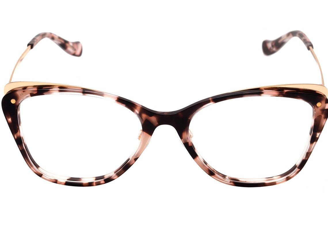 Óculos de Grau Ana Hickmann AH 6324 G21 Marrom Mesclado e Dourado Brilho - 53 mm
