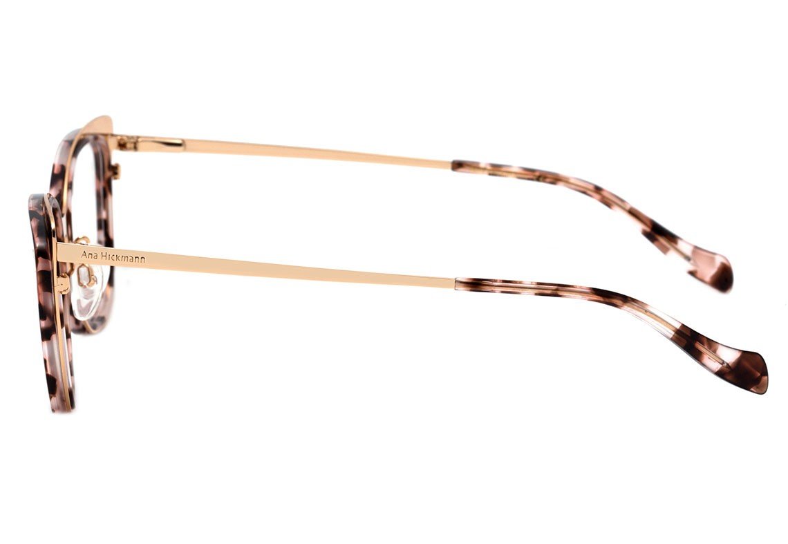 Óculos de Grau Ana Hickmann AH 6324 G21 Marrom Mesclado e Dourado Brilho - 53 mm