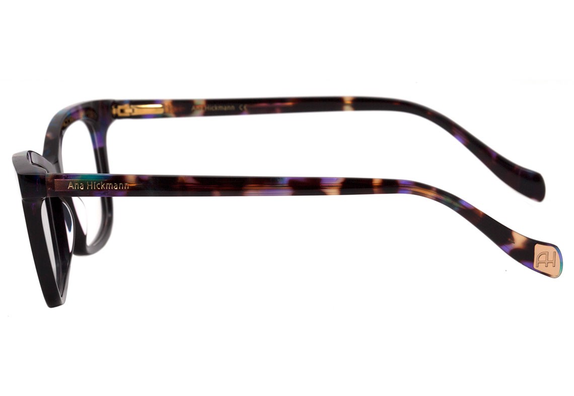 Ana Hickmann AH6335 C01 Preto e Marrom Mesclado Brilho - Grau - 54 mm