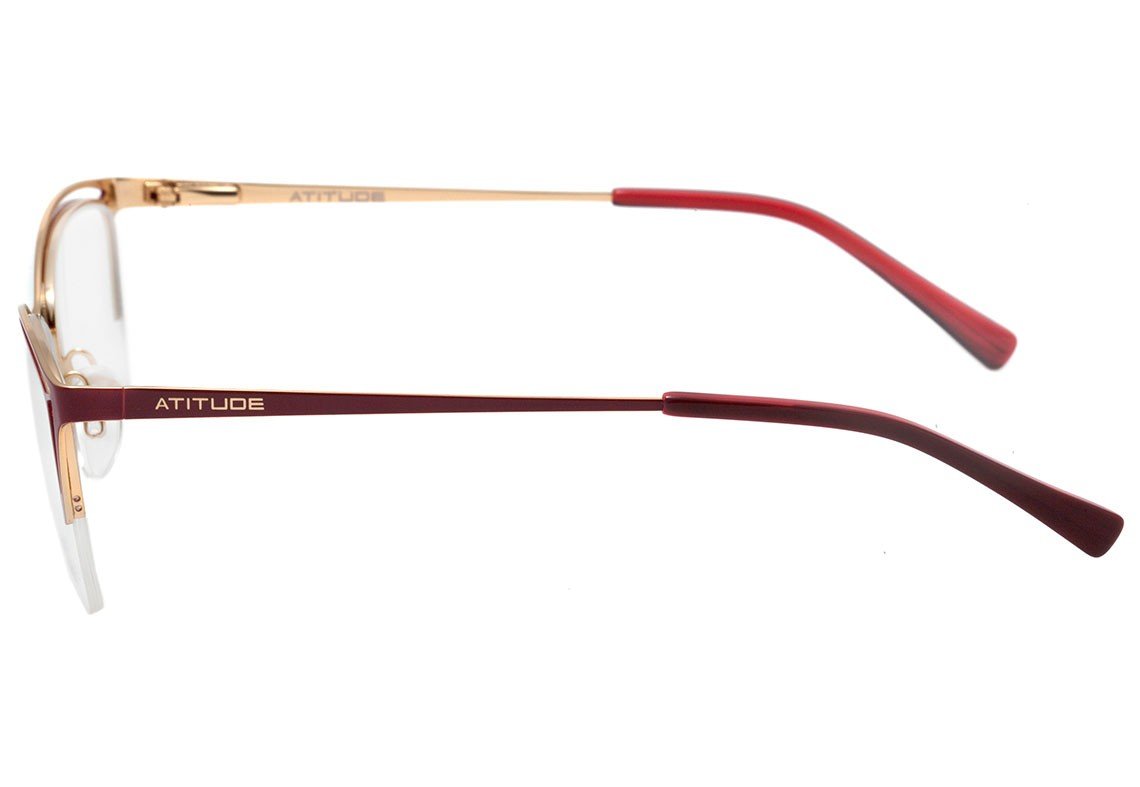 Atitude AT 1630 07A Vermelho e Dourado Brilho - Lente 5,3 cm - Grau