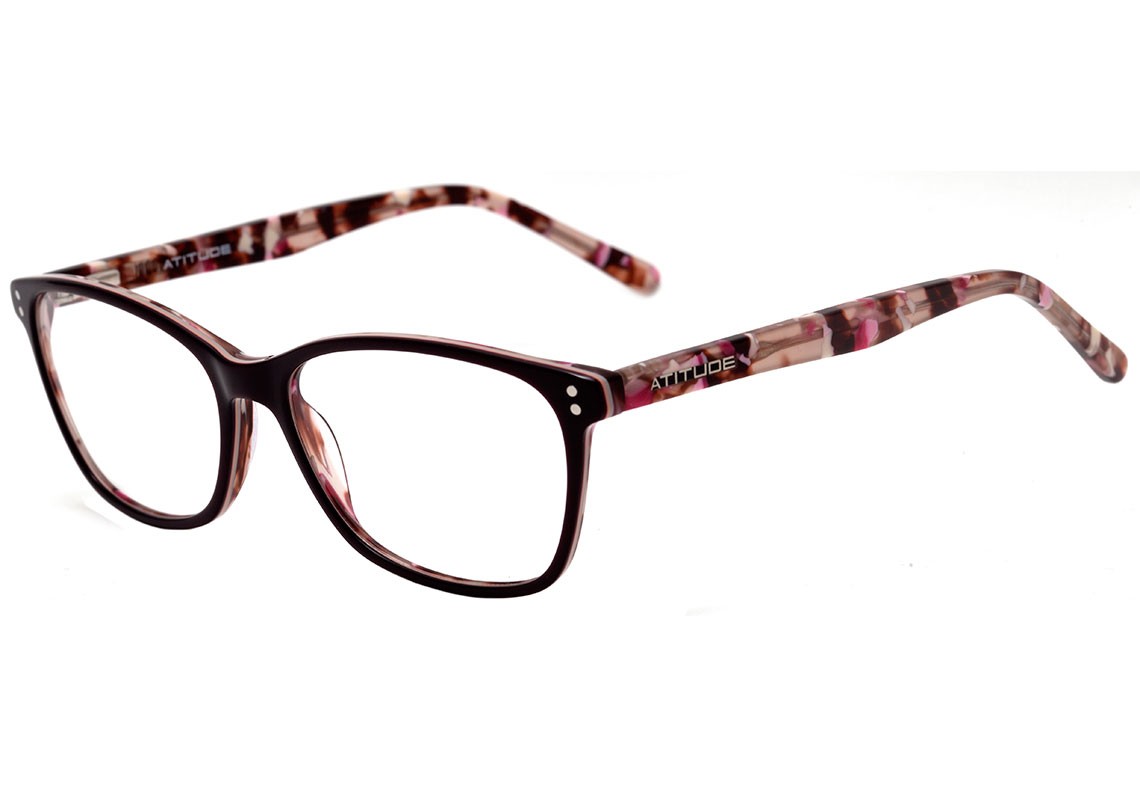 Óculos de Grau Atitude AT 7065 T01 Vinho e Mesclado Brilho - Lente 5,4 cm