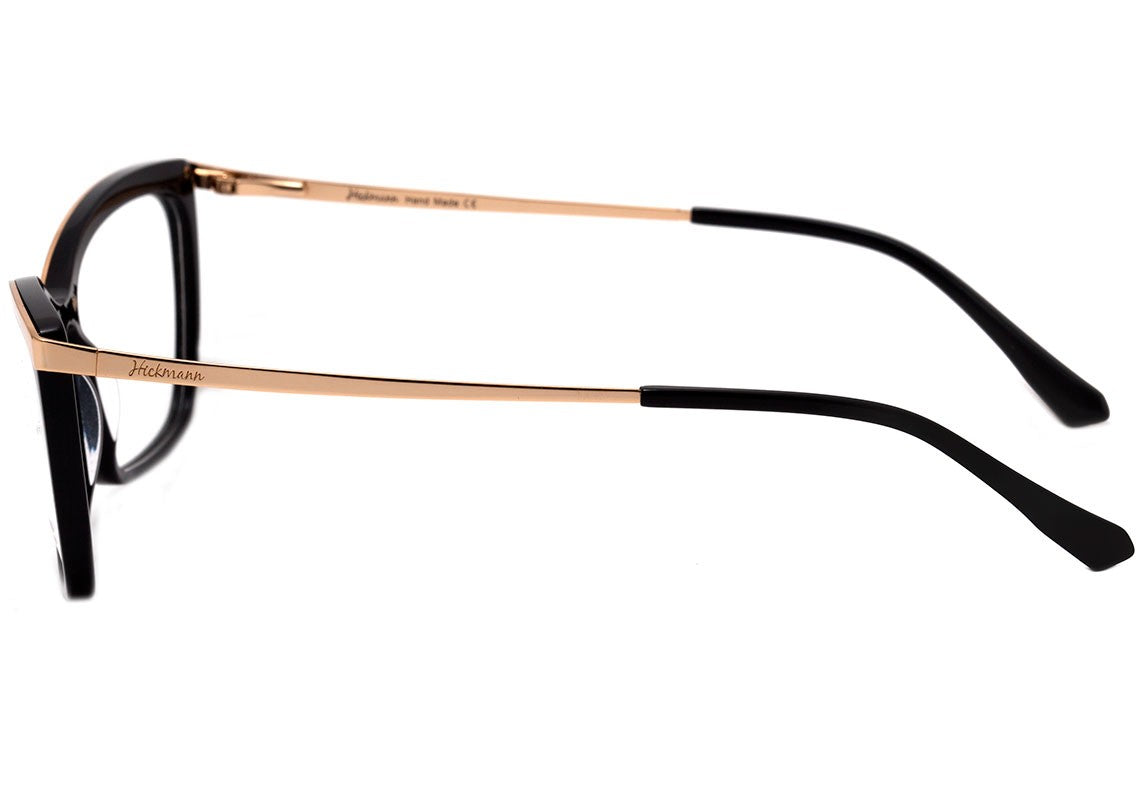 Óculos de Grau Hickmann HI 6107 A01 Preto e Dourado Brilho - Lente 5,3 cm - Oculos Shop