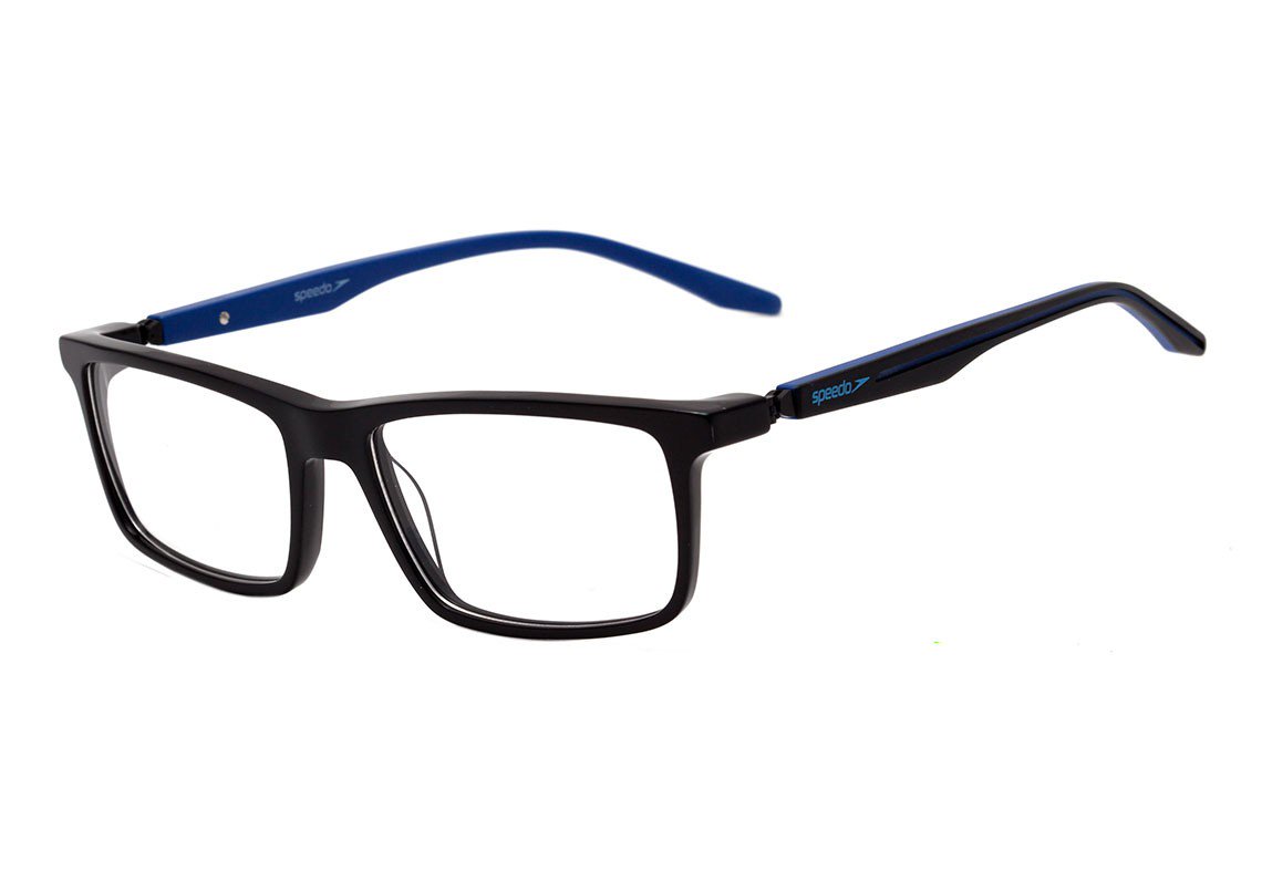 Speedo Sp 6083 Speedo Sp 6083 A01 Preto Brilho E Azul Fosco - 55 mm