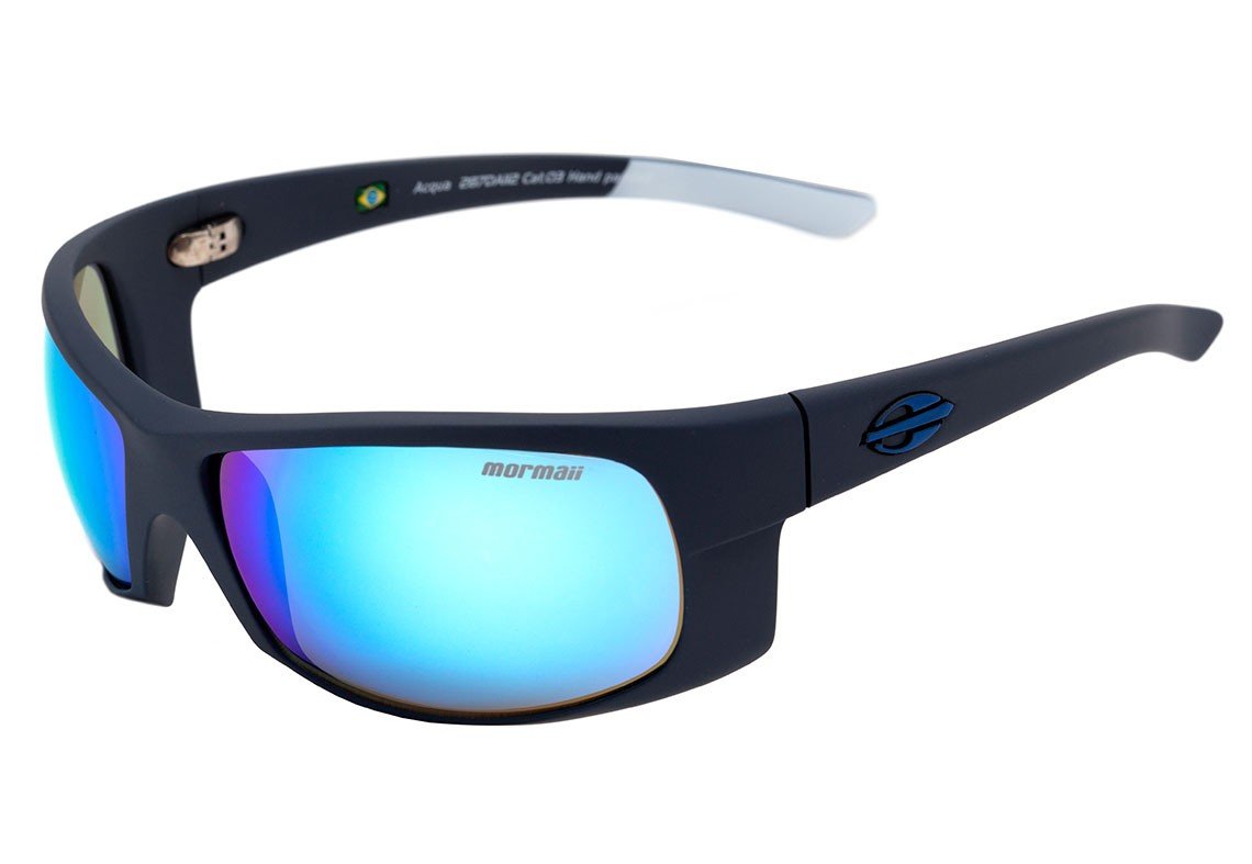 Óculos de Sol Mormaii Acqua Cinza Fosco / Azul Espelhado - Lente 6,5 cm