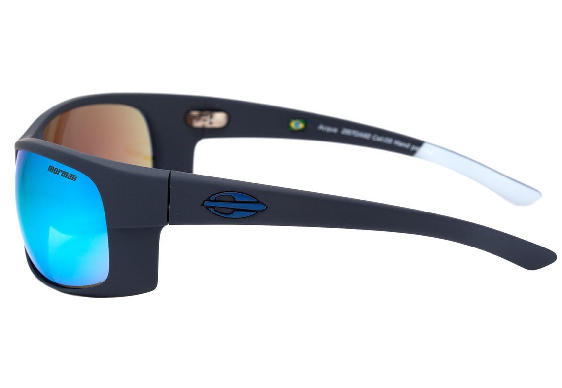 Óculos de Sol Mormaii Acqua Cinza Fosco / Azul Espelhado - Lente 6,5 cm