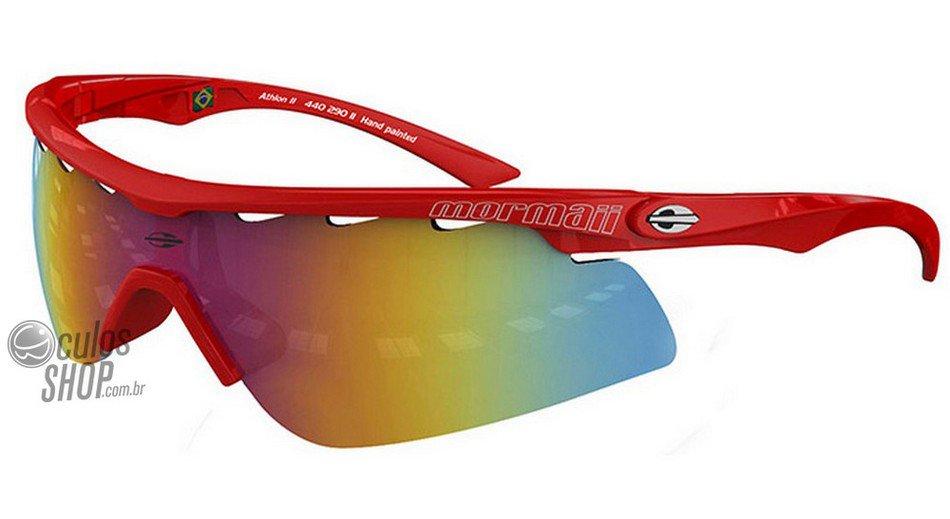 Óculos de Sol Mormaii Athlon Ii Vermelho Brilho/ Vermelho Espelhado