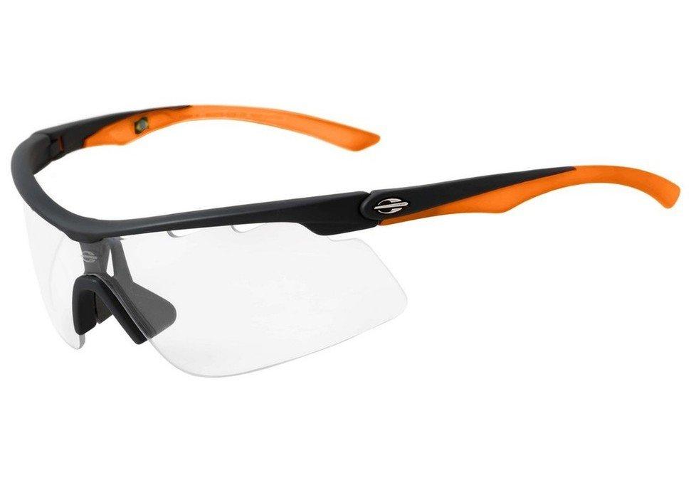 Óculos de Sol Mormaii Athlon III Cinza e Laranja Fosco / Preto Espelhado - Lente 16,1 cm