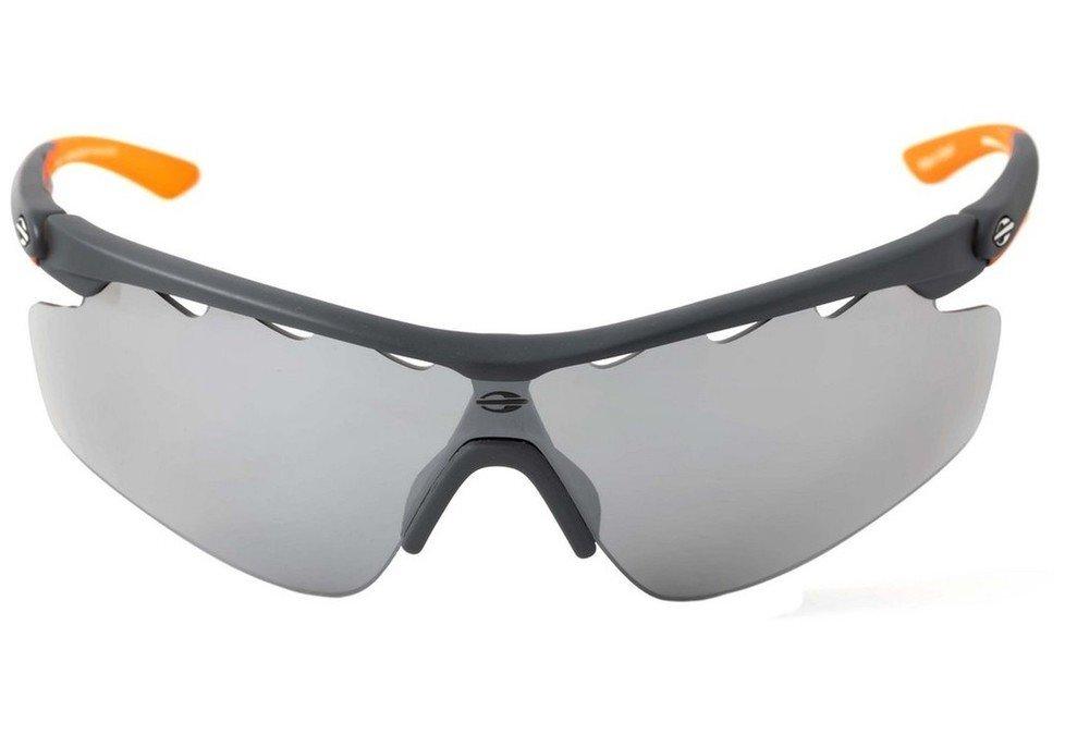 Óculos de Sol Mormaii Athlon III Cinza e Laranja Fosco / Preto Espelhado - Lente 16,1 cm