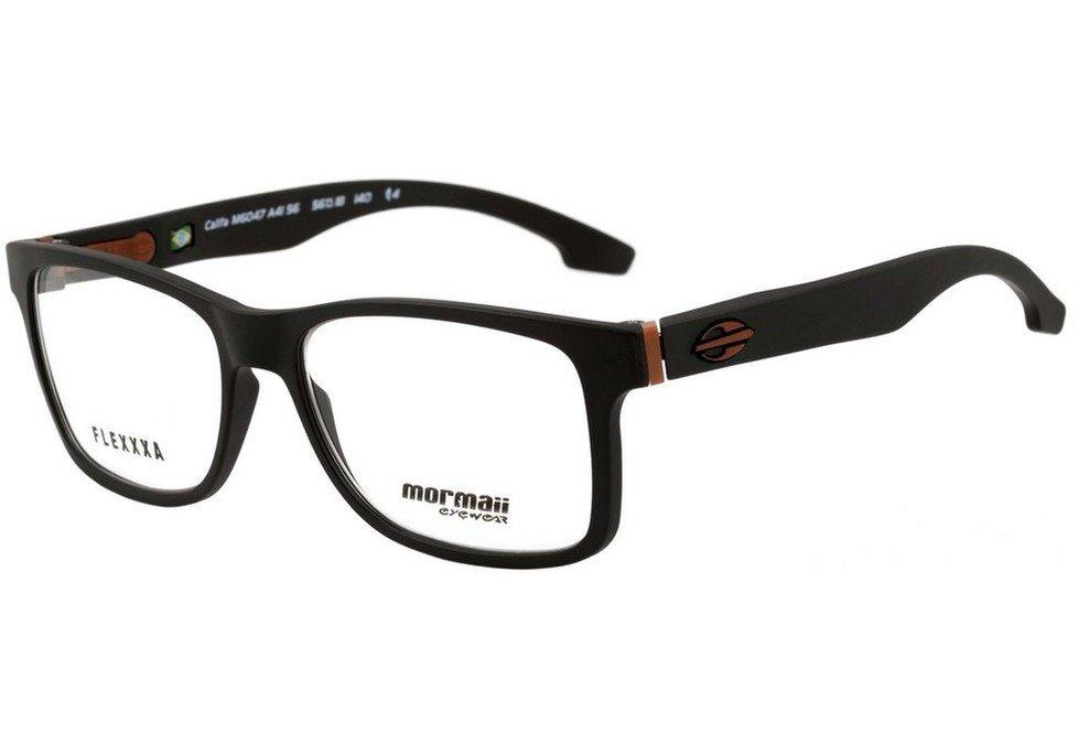 Óculos de Grau Mormaii Califa Flexxxa Preto E Laranja Fosco - Lente 5,6 Cm