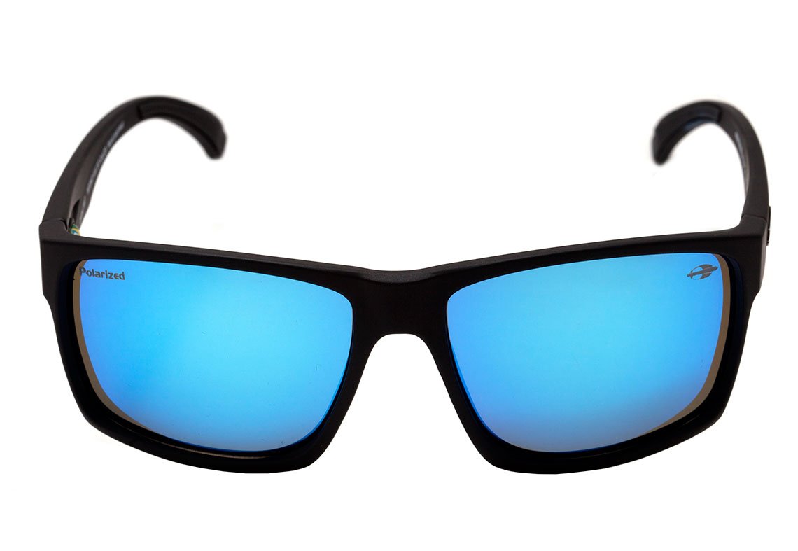 Mormaii Carmel NXT Infantil Preto Fosco / Azul Espelhado Polarizado Unico - Lente 5,7 cm - Sol