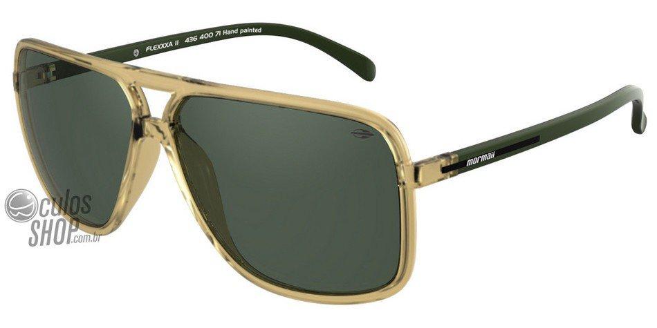 Óculos de Sol Mormaii Flexxxa Ii Amarelo Translúcido Fosco E Verde/ Verde G15