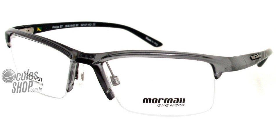 Óculos de Grau Mormaii Floripa 97 Preto E Prata - Lente 5,2 Cm
