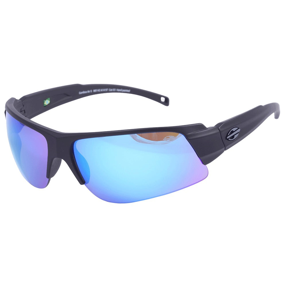 Mormaii Gamboa Air 5 Preto Fosco/ Azul Espelhado - Lente 6,8 cm - Sol