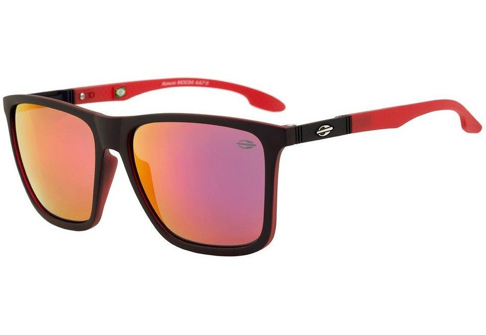 Óculos de Sol Mormaii Hawaii Preto E Vermelho Fosco/ Vermelho Espelhado