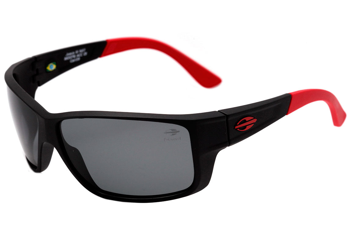 Mormaii Joaca III NXT Infantil Preto e Vermelho Fosco / Preto Polarizado Unico - Lente 5,9 cm - Sol