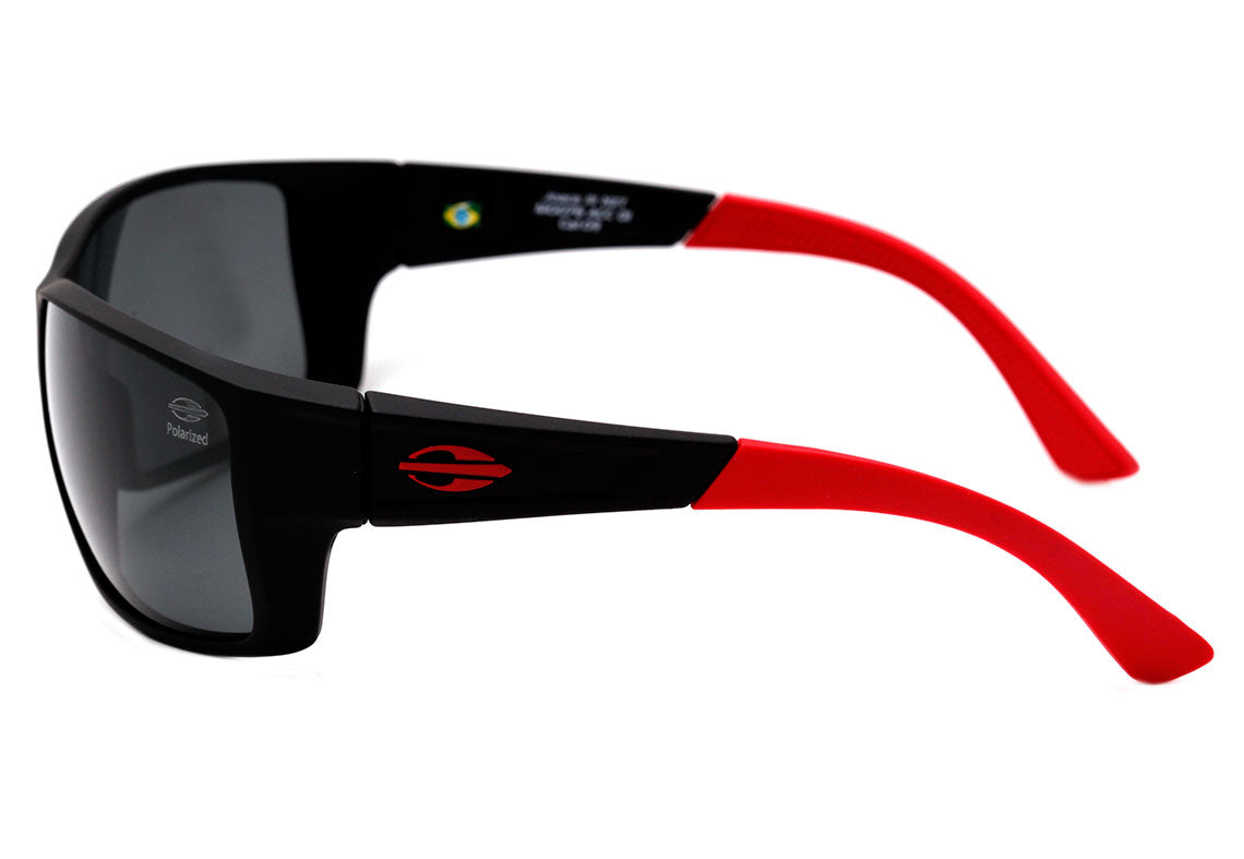Mormaii Joaca III NXT Infantil Preto e Vermelho Fosco / Preto Polarizado Unico - Lente 5,9 cm - Sol