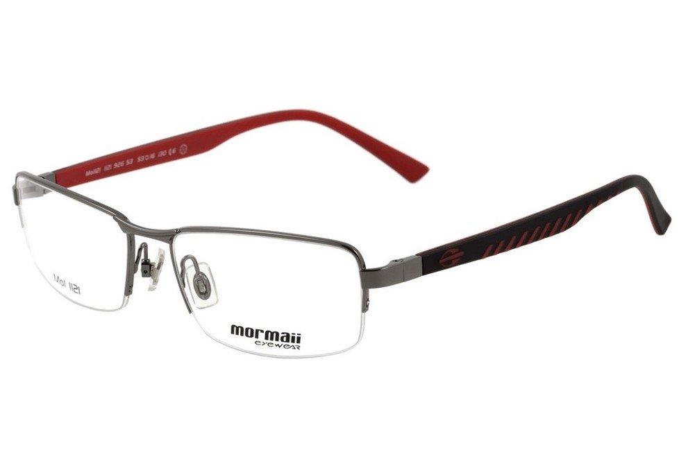 Óculos de Grau Mormaii Mo 1121 Cinza Brilho Preto E Vermelho Fosco - Lente 5,3 Cm