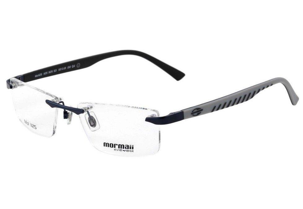 Óculos de Grau Mormaii Mo 1125 Azul Brilho Cinza E Preto Fosco - Lente 5,3 Cm