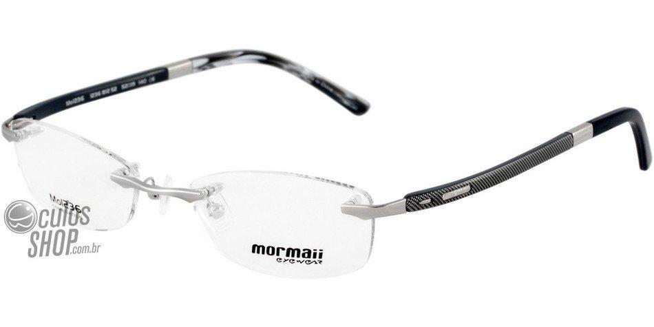 Óculos de Grau Mormaii Mo 1236 Cinza E Preto Brilho - Lente 5,2 Cm