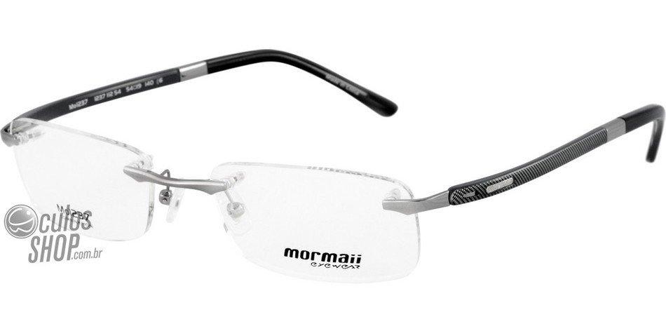 Óculos de Grau Mormaii Mo 1237 Cinza E Preto Brilho - Lente 5,4 Cm