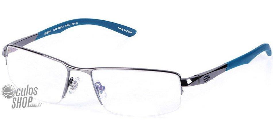 Óculos de Grau Mormaii Mo 1534 Cinza E Azul Fosco - Lente 5,4 Cm