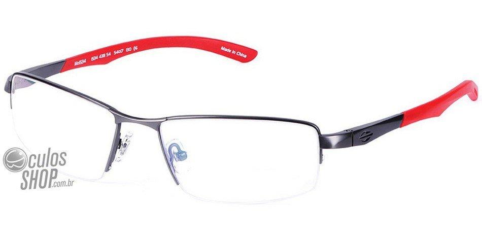 Óculos de Grau Mormaii Mo 1534 Cinza E Vermelho Fosco - Lente 5,4 Cm