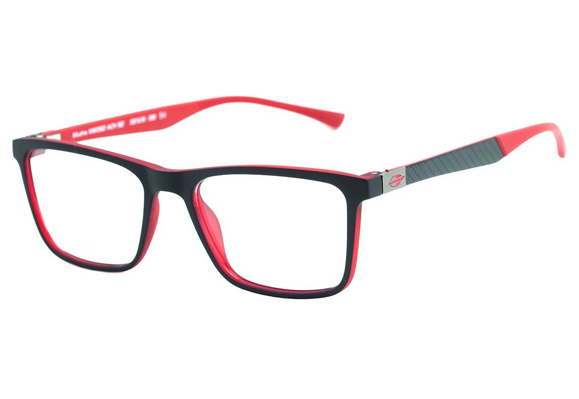 Óculos de Grau Mormaii Mudra Preto e Vermelho Fosco - Lente 5,2 cm