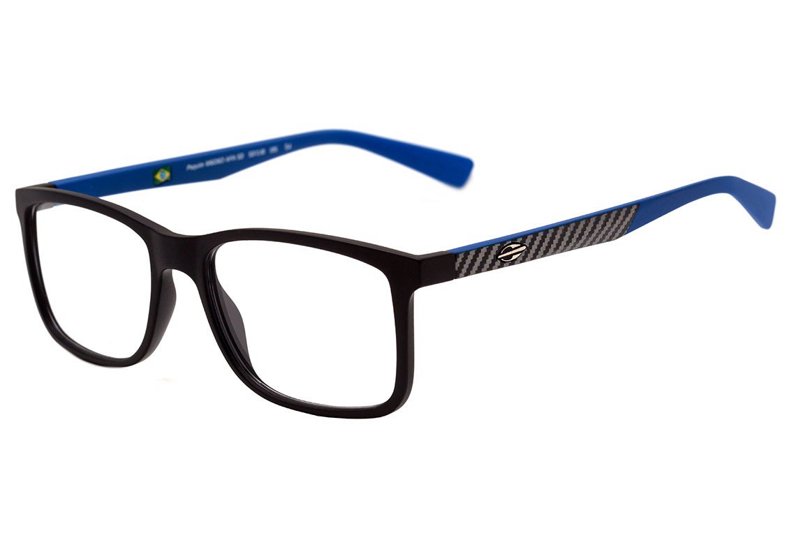 Óculos de Grau Mormaii Pequim Preto e Azul Fosco - Lente 5,3 cm