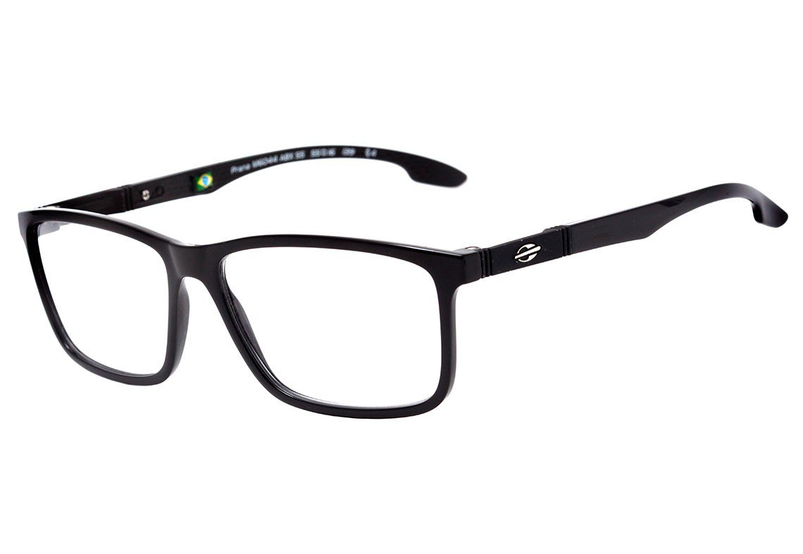 Óculos de Grau Mormaii Prana Preto Brilho - Lente 5,5 cm