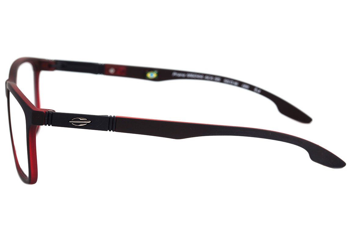 Óculos de Grau Mormaii Prana Preto e Vermelho Translúcido Fosco - Lente 5,5 cm