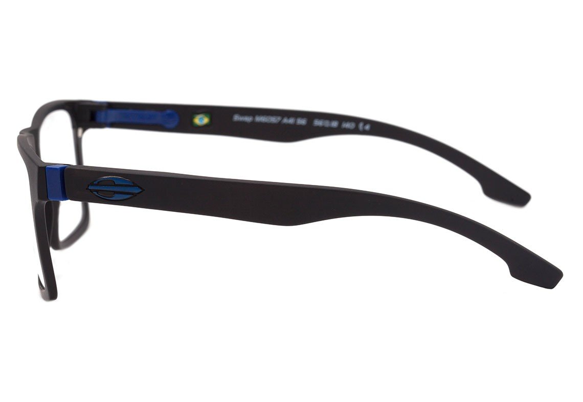 Mormaii Swap NG Duo Clip On Preto e Azul Fosco / Cinza Polarizado / Azul Espelhado Polarizado - Lente 5,6 cm - Grau