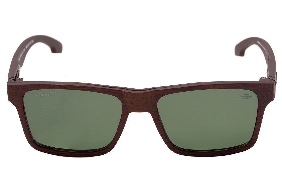 Óculos de Grau Mormaii Swap Clip On Marrom Fosco/ Verde Polarizado/ Prata Espelhado Polarizado - Lente 5,6 Cm