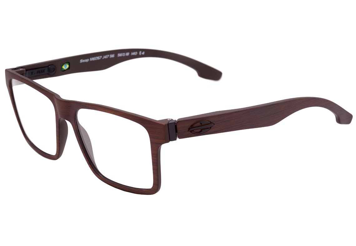 Óculos de Grau Mormaii Swap Clip On Marrom Fosco/ Verde Polarizado/ Prata Espelhado Polarizado - Lente 5,6 Cm