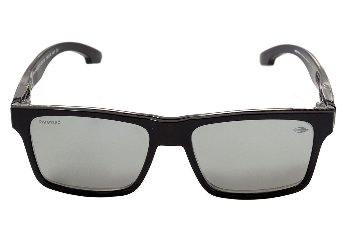 Óculos de Grau Mormaii Swap Clip On Preto Brilho Degradê/ Prata Espelhado Polarizado/ Preto Polarizado - Lente 5,6 Cm