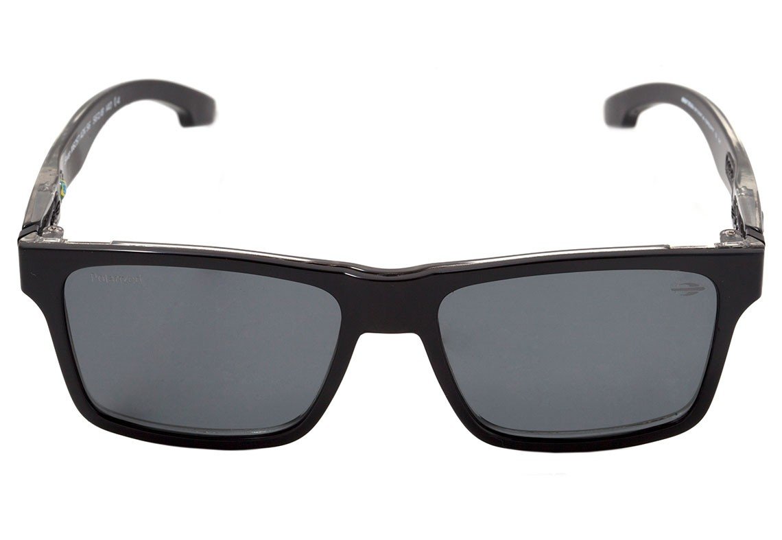 Óculos de Grau Mormaii Swap Clip On Preto Brilho Degradê/ Prata Espelhado Polarizado/ Preto Polarizado - Lente 5,6 Cm