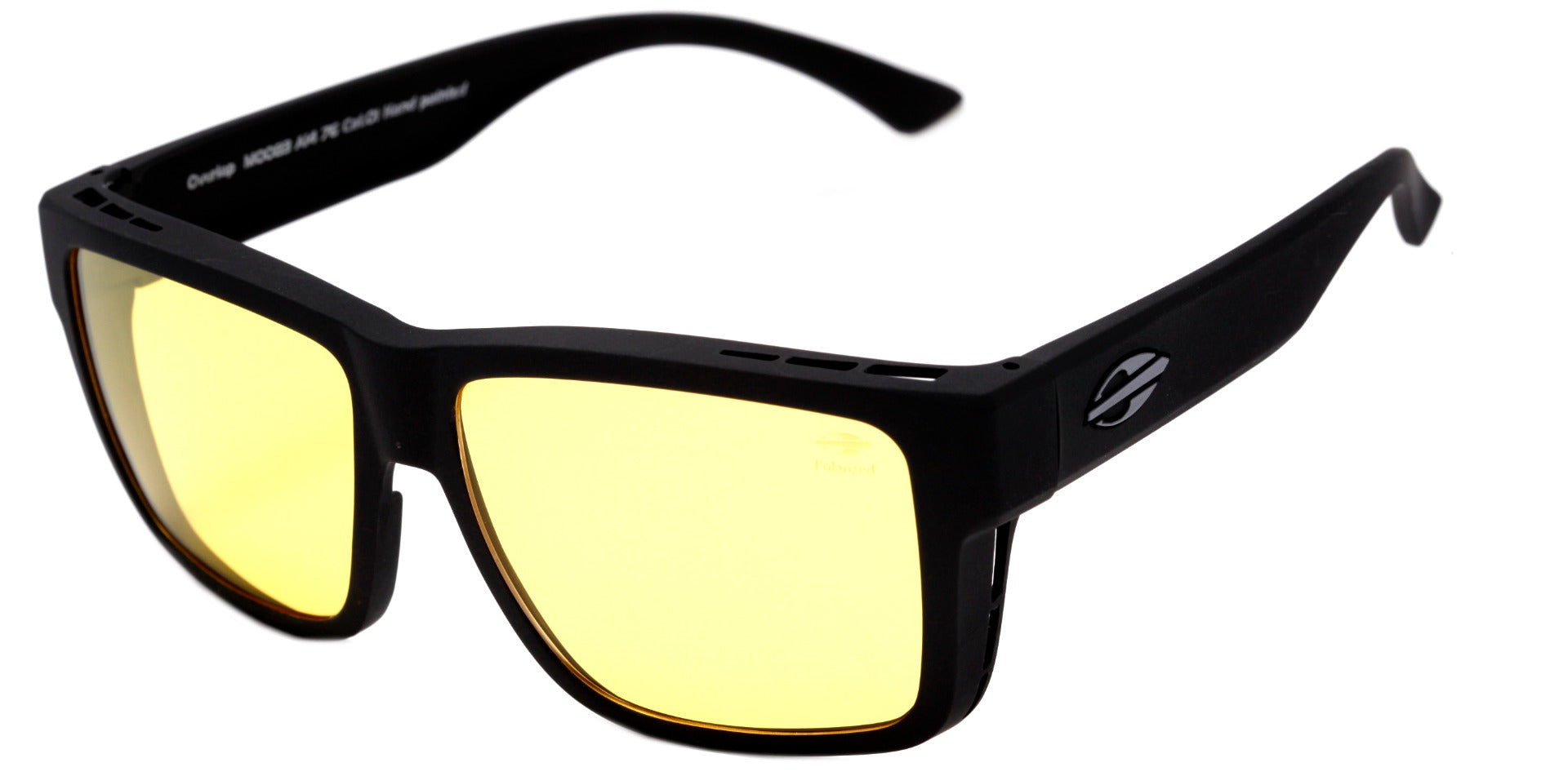 Óculos de Sol Mormaii Overlap De Sobreposição Preto Fosco / Amarelo Polarizado Unico - Lente 5,2 cm