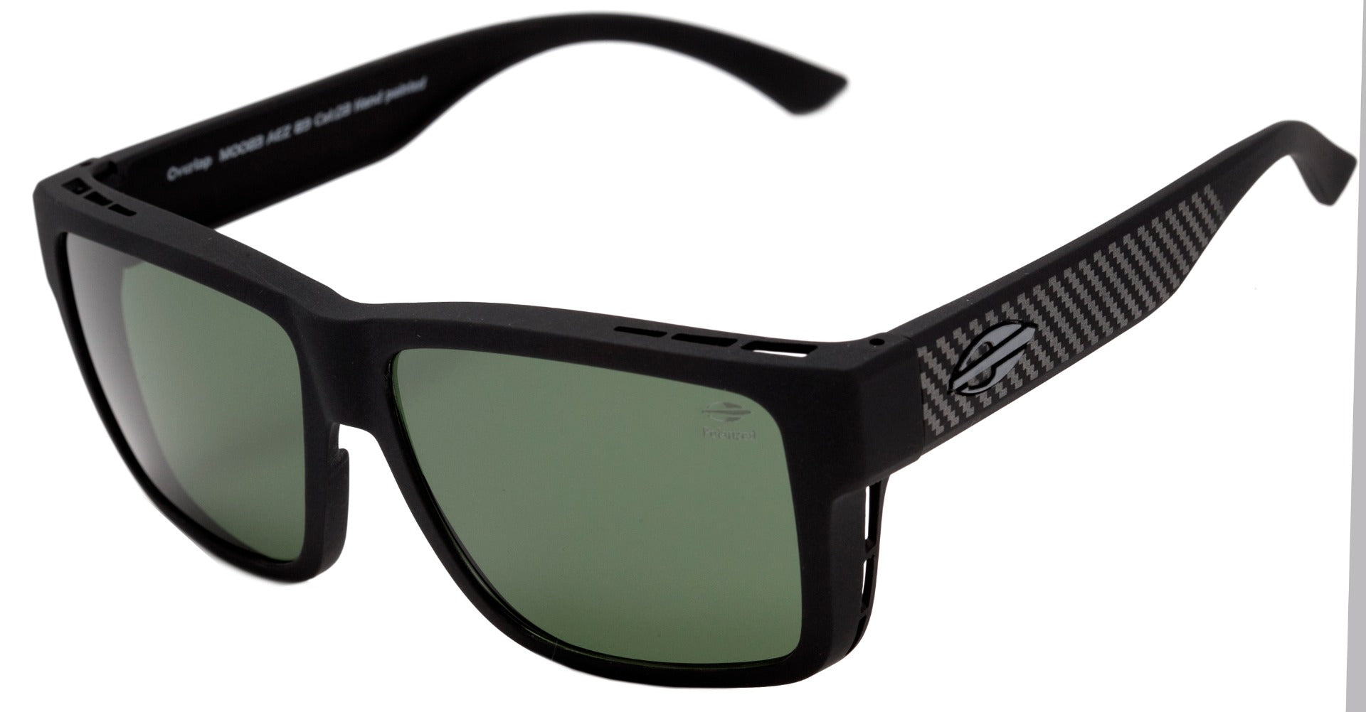 Óculos de Sol Mormaii Overlap De Sobreposição Preto Fosco / Verde G-15 Polarizado Unico - Lente 5,2 cm