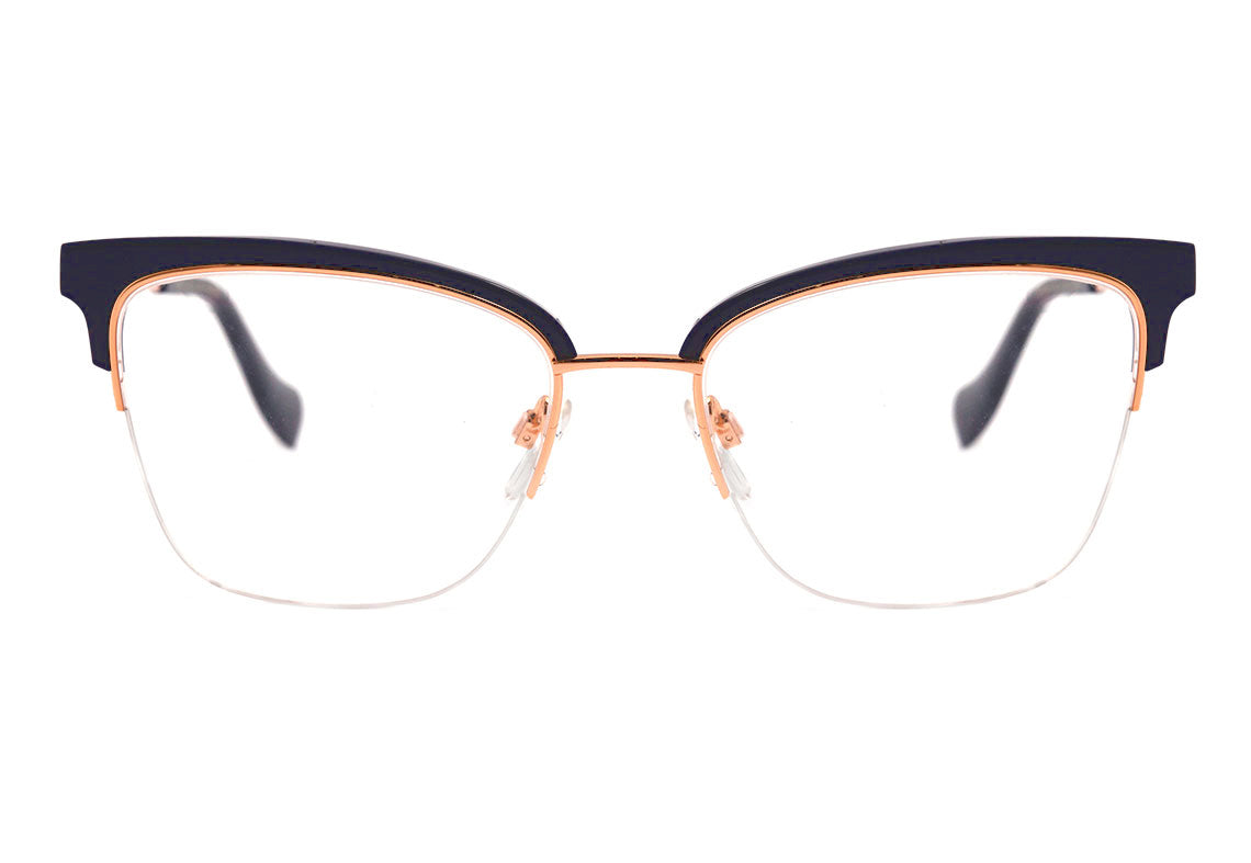 Ana Hickmann AH 1378 D01 Azul e Dourado Brilho - Lente 5,3 cm  - Grau