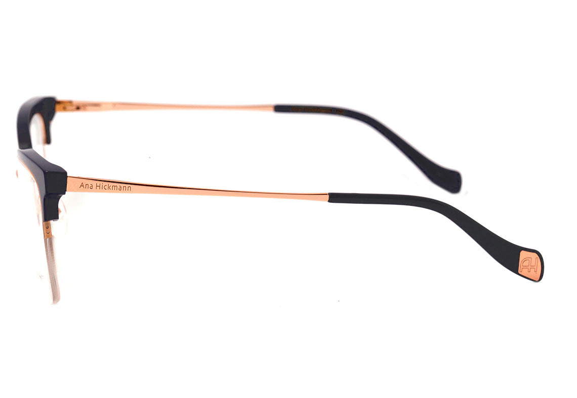 Ana Hickmann AH 1378 D01 Azul e Dourado Brilho - Lente 5,3 cm  - Grau