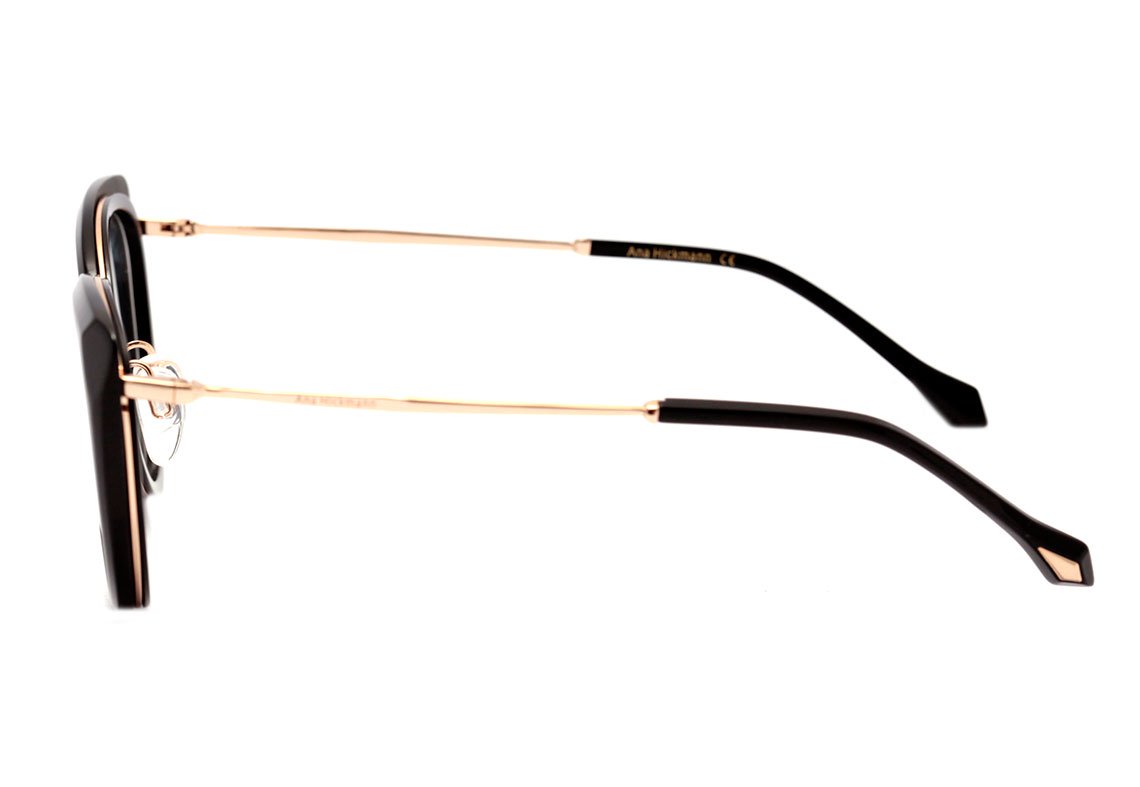 Ana Hickmann AH 6379 A01 Preto e Dourado Brilho - Lente 5,2 cm