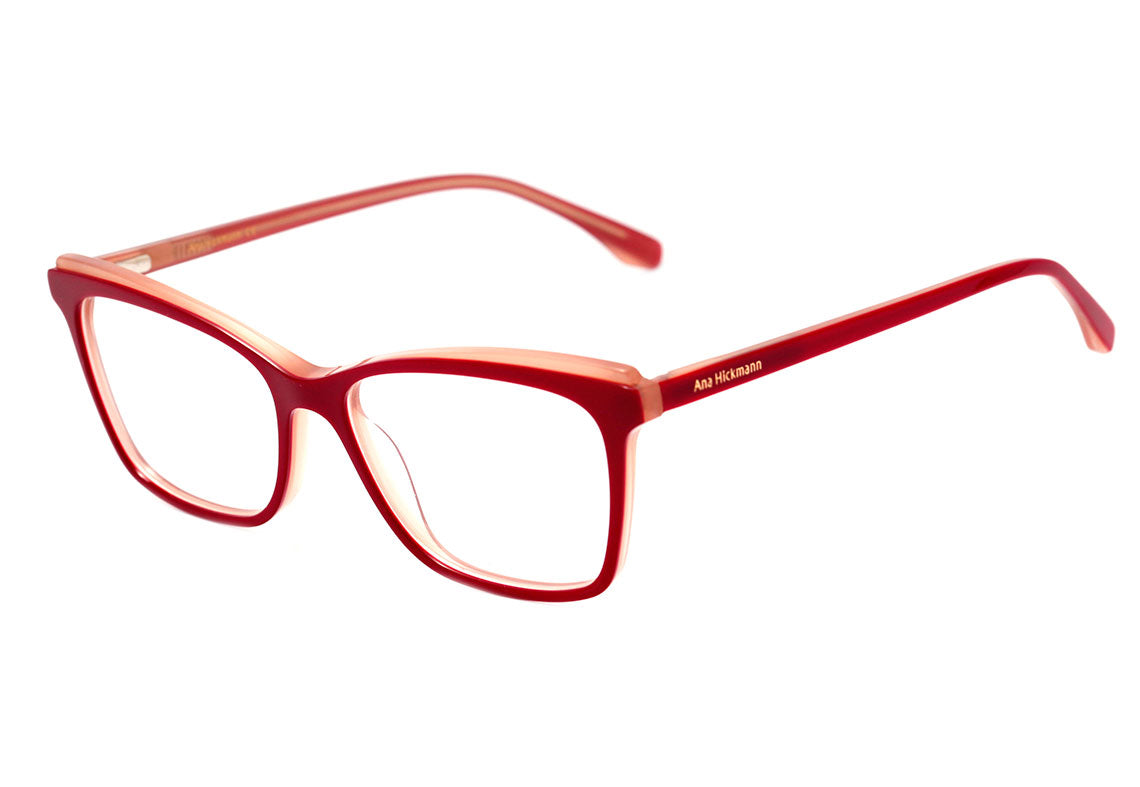 Ana Hickmann AH 6385 H02 Vermelho e Nude Translúcido Brilho - Lente 5,3 cm
