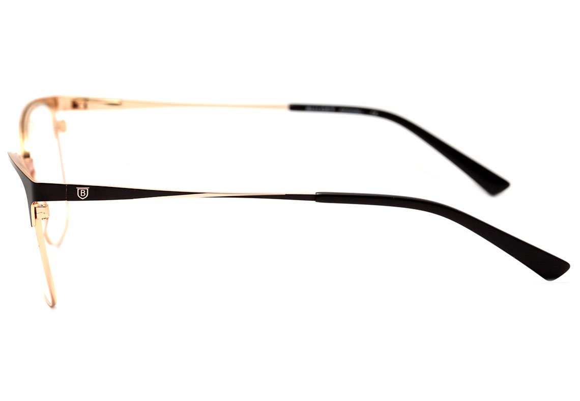 Bulget BG 1634 09A Preto Fosco e Dourado Brilho- Lente 5,4 cm - Grau